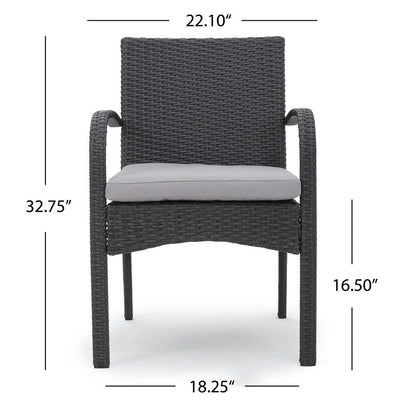 Peterson Outdoor 3-piece Wicker Bistro Set with Cushions by Christopher Knight Home