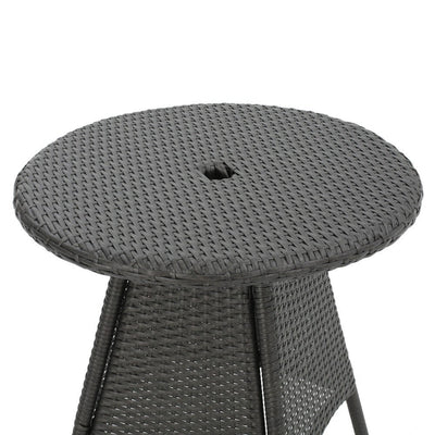 Peterson Outdoor 3-piece Wicker Bistro Set with Cushions by Christopher Knight Home