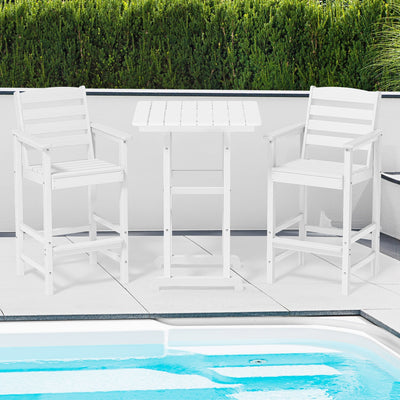 Plastic Tall adirondack Chair Set Of 3-Piece Patio Conversation Set