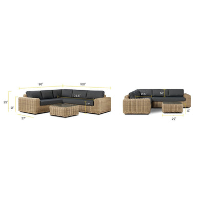 Poly & Bark Puglia Outdoor/Patio Corner Sectional Set with Coffee Table