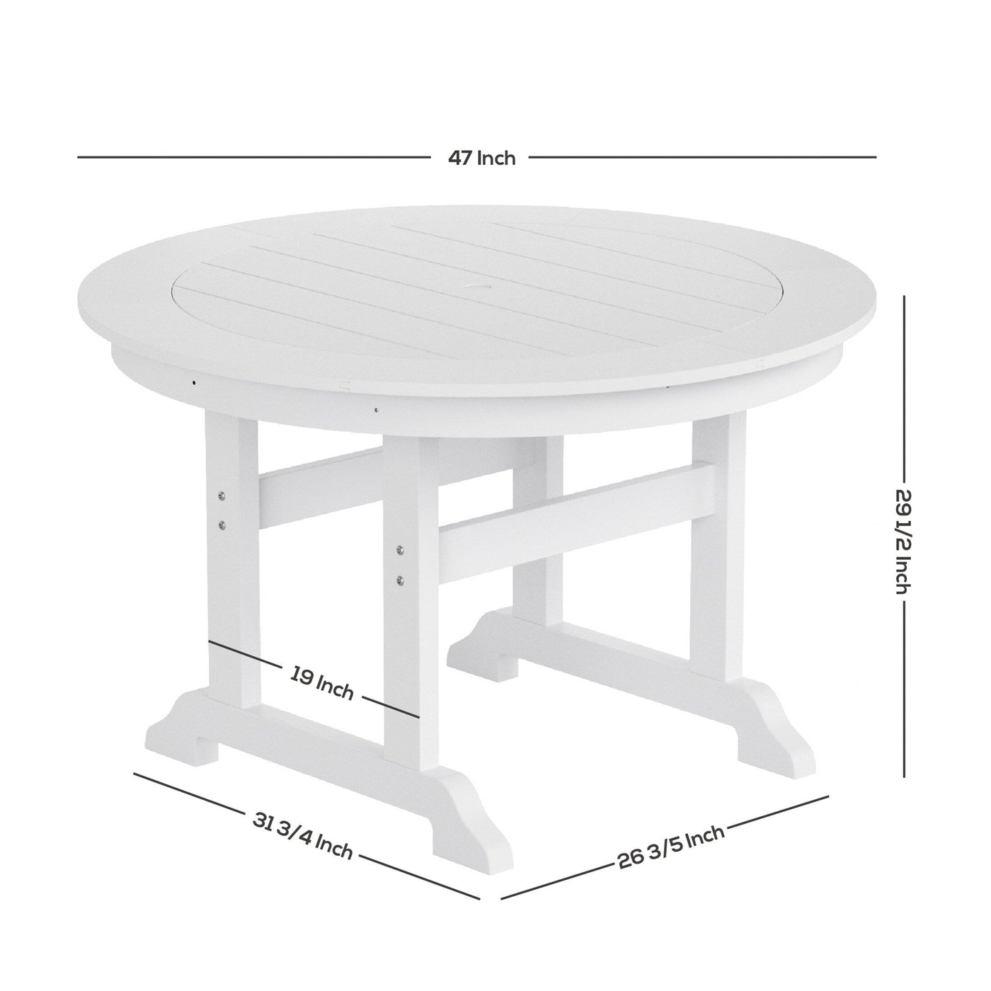 Polytrends Laguna Hdpe All Weather Outdoor Patio Dining Set with Round Table, Armchairs (5-Piece Set)