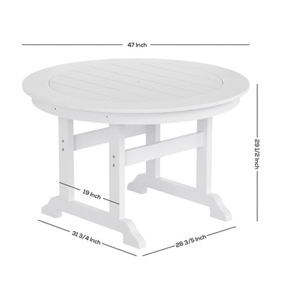 Polytrends Laguna Hdpe All Weather Outdoor Patio Dining Set with Round Table, Armchairs (5-Piece Set)