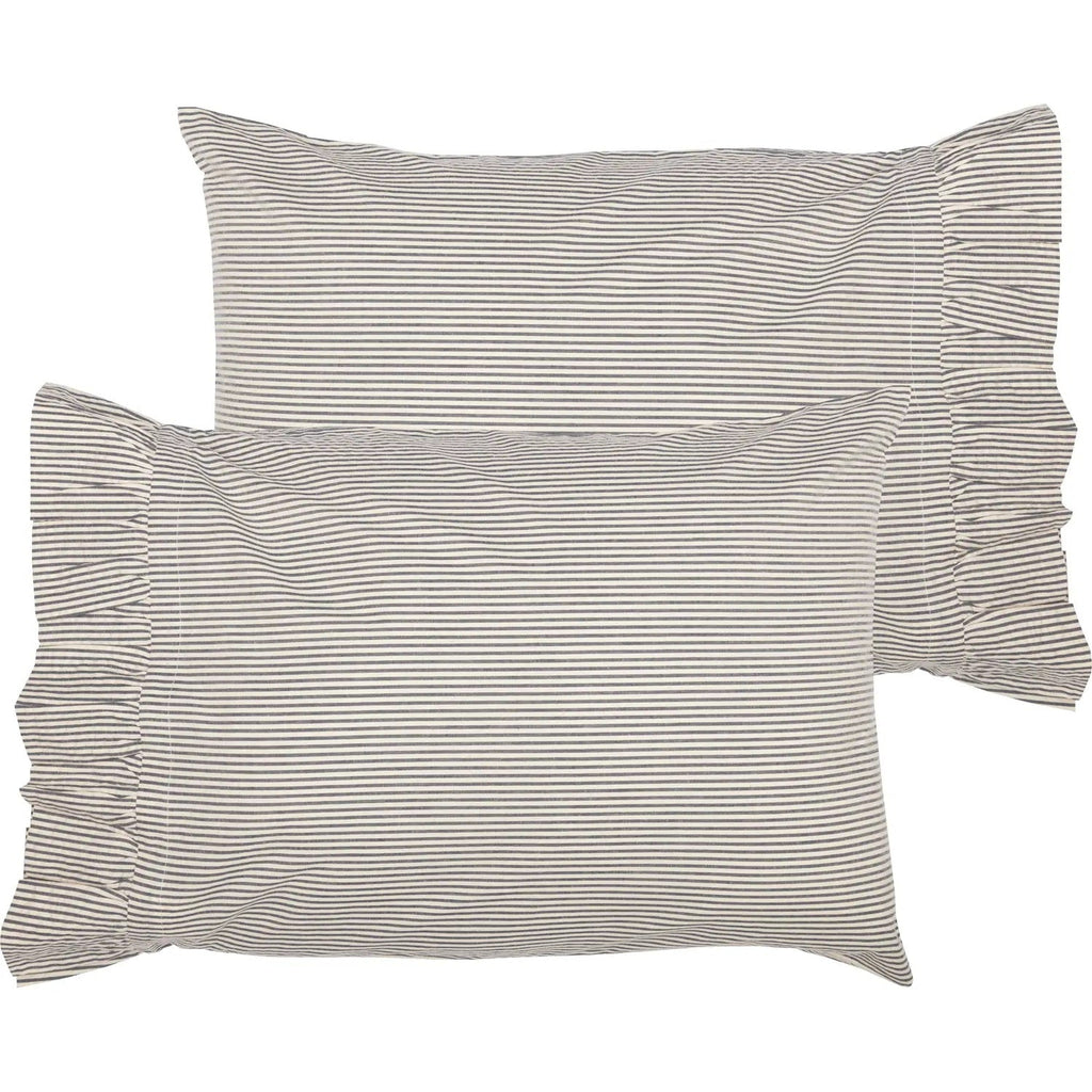 Portsmouth Blue Ticking Stripe Pillow Case Set