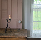 Primitive Wrought Iron Table Taper Candle Holder with a Twist