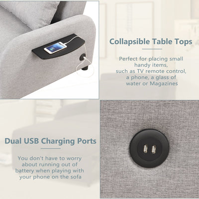 Pull Out Sofa Sleeper 3 in 1 with 2 Wing Table
