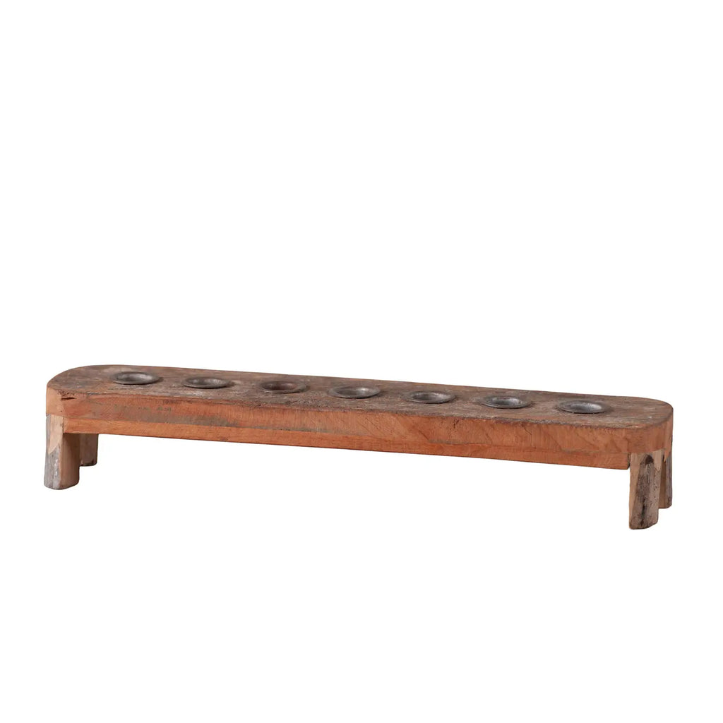 Reclaimed Wood Taper Candle Centerpiece