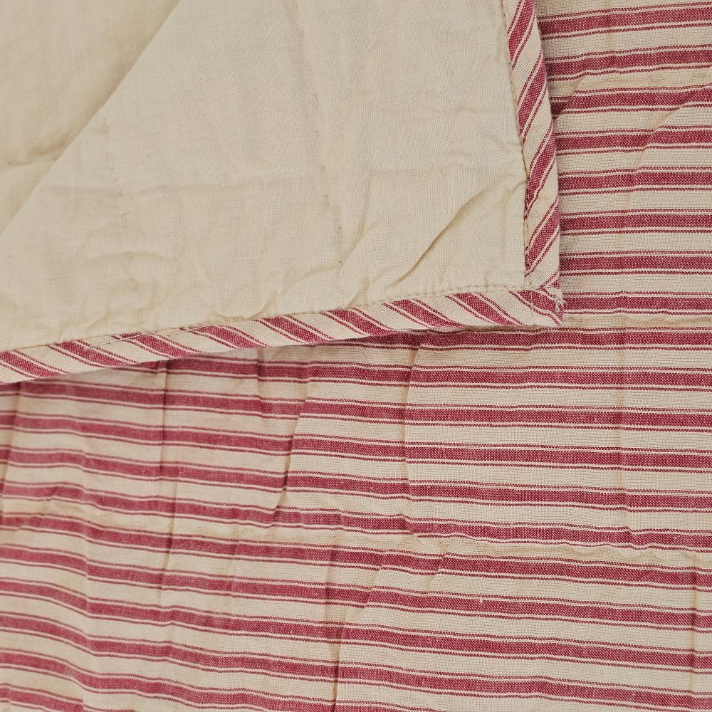 Red Ticking Stripe Quilt