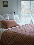 Red Ticking Stripe Quilt