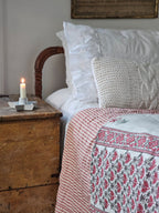 Red Ticking Stripe Quilt