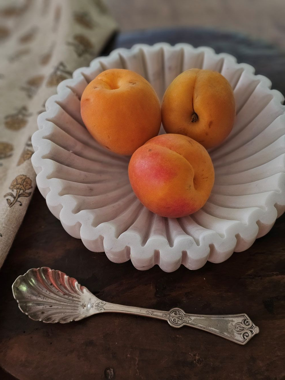 Ribbed Marble Bowl