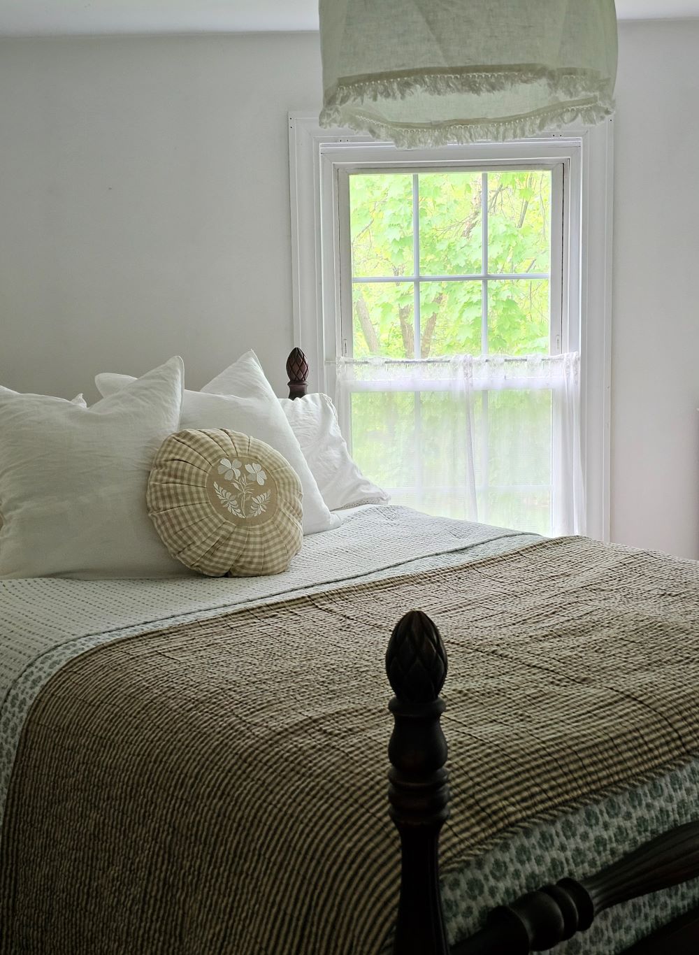 Charcoal Ticking Stripe Quilt