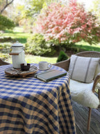 Rustic Blue Check Tablecloth