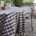 Rustic Blue Check Tablecloth
