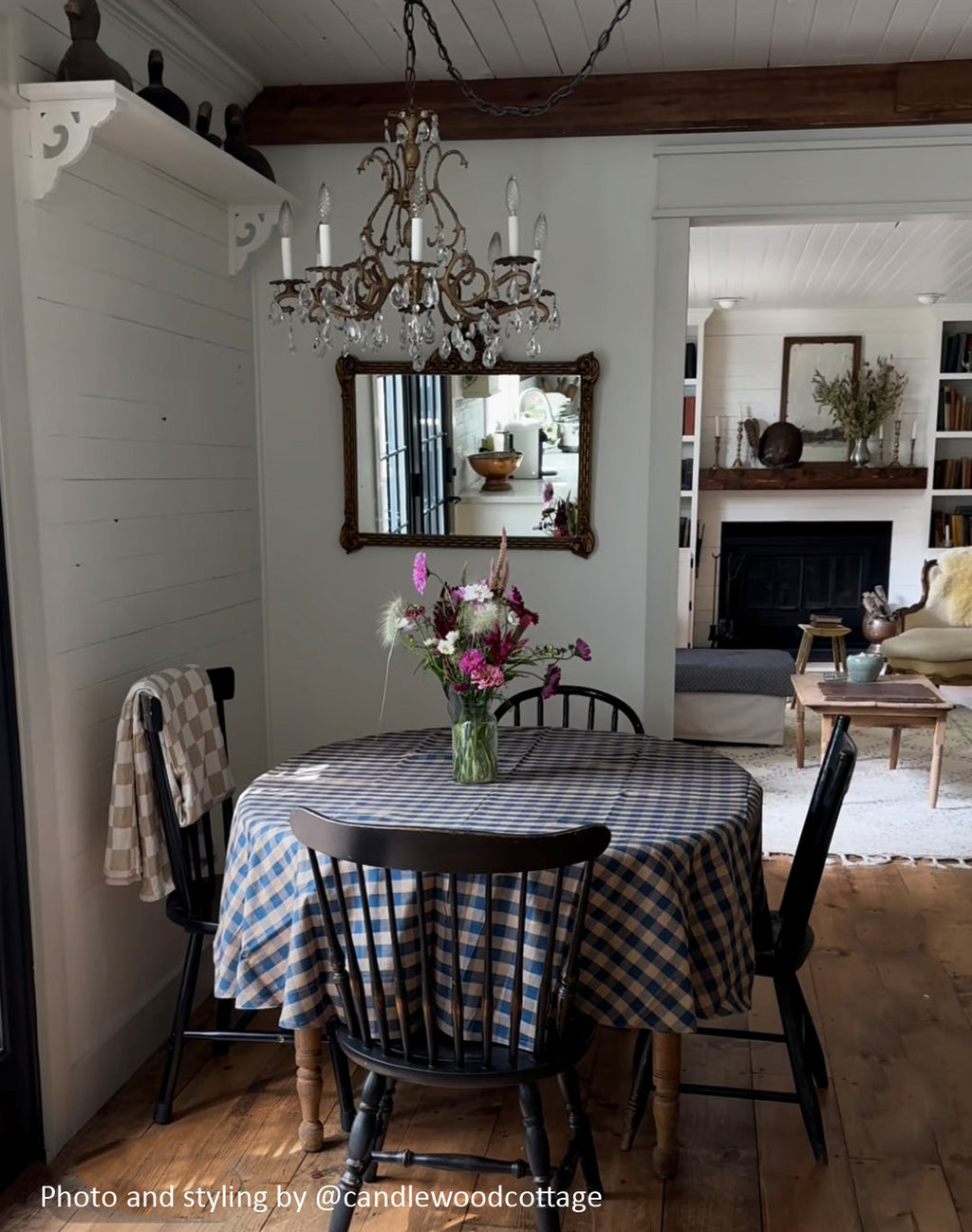 Rustic Blue Check Tablecloth