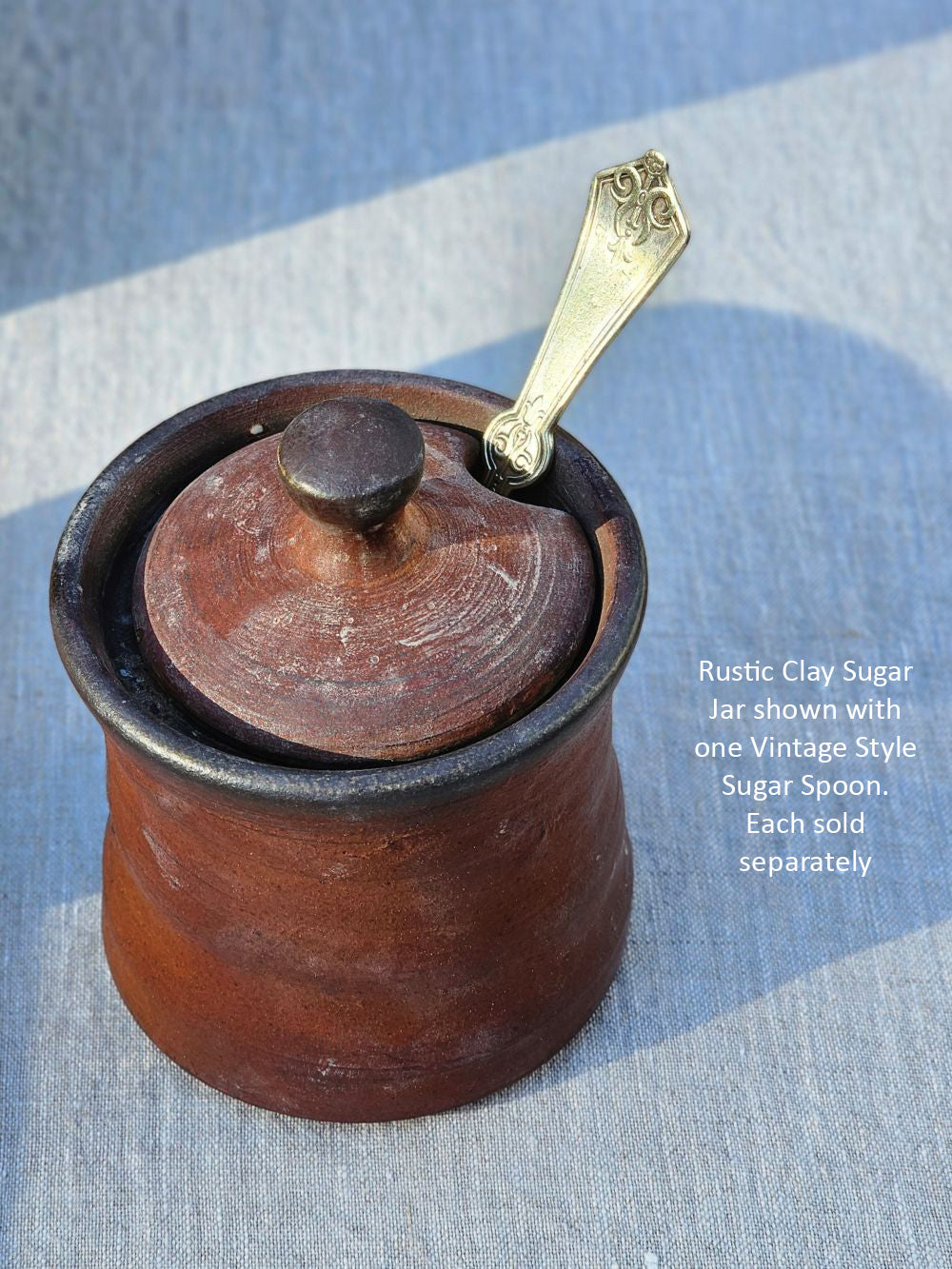 Rustic Clay Sugar Jar