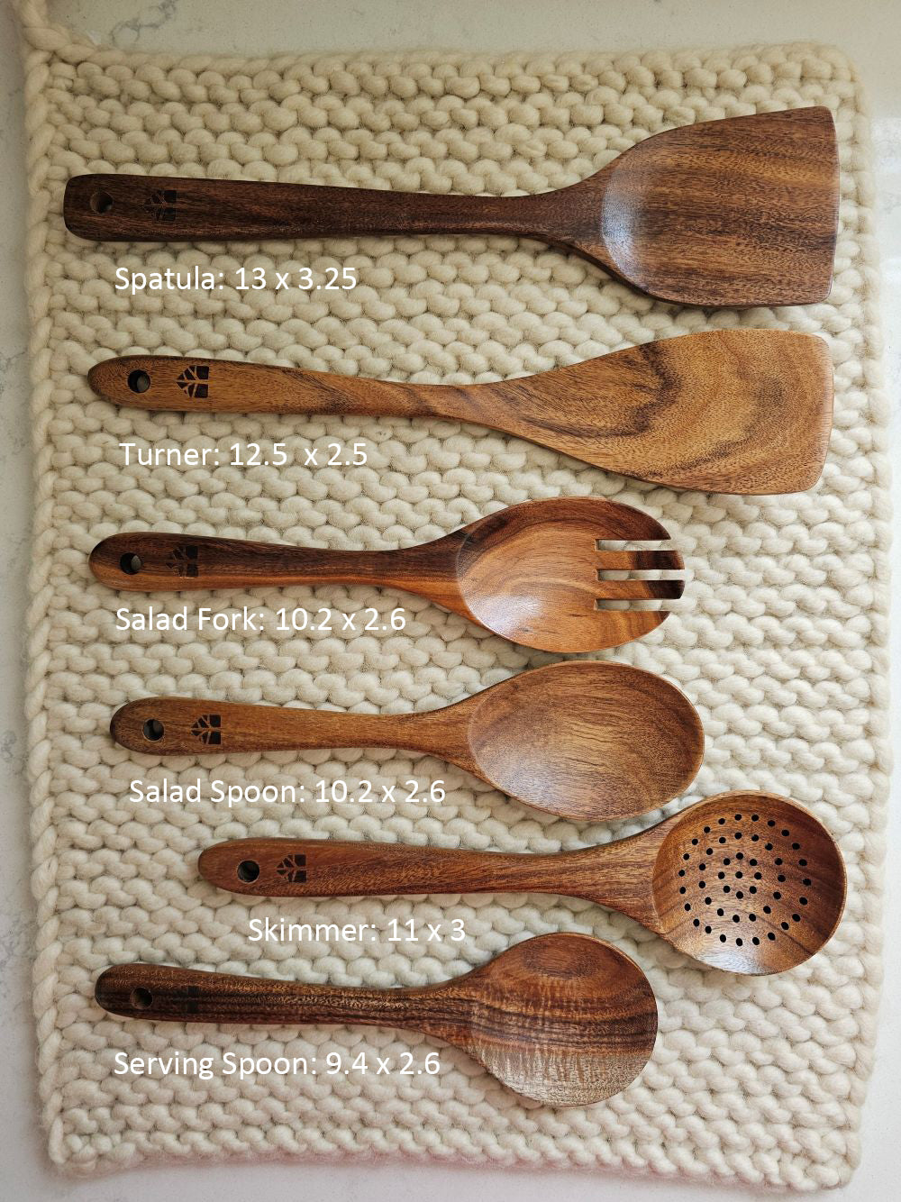 Rustic Wood Cooking Utensil Set