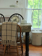 Rustic Black Windowpane Throw Blanket