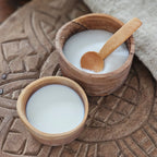 Rustic Olive Wood Sugar Bowl and Creamer Set