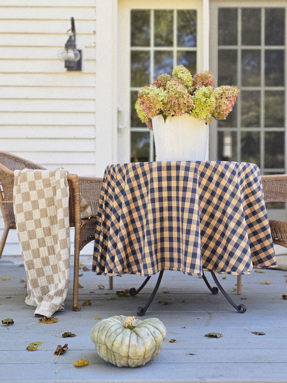 Rustic Blue Check Tablecloth