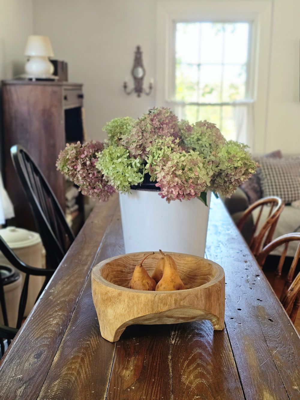 Rustic Carved Wood Bowl with Legs