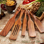 Rustic Wood Spurtle Spatula Set