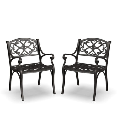 Sanibel Bronze Aluminum 7- Piece Outdoor Dining Set with 72 Oval Dining Table and Six Armchairs by Homestyles