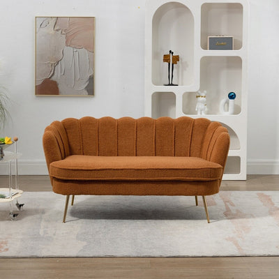 Small Mini Room Couch Two-Seater Sofa with Gold Metal Leg - 2 Seat