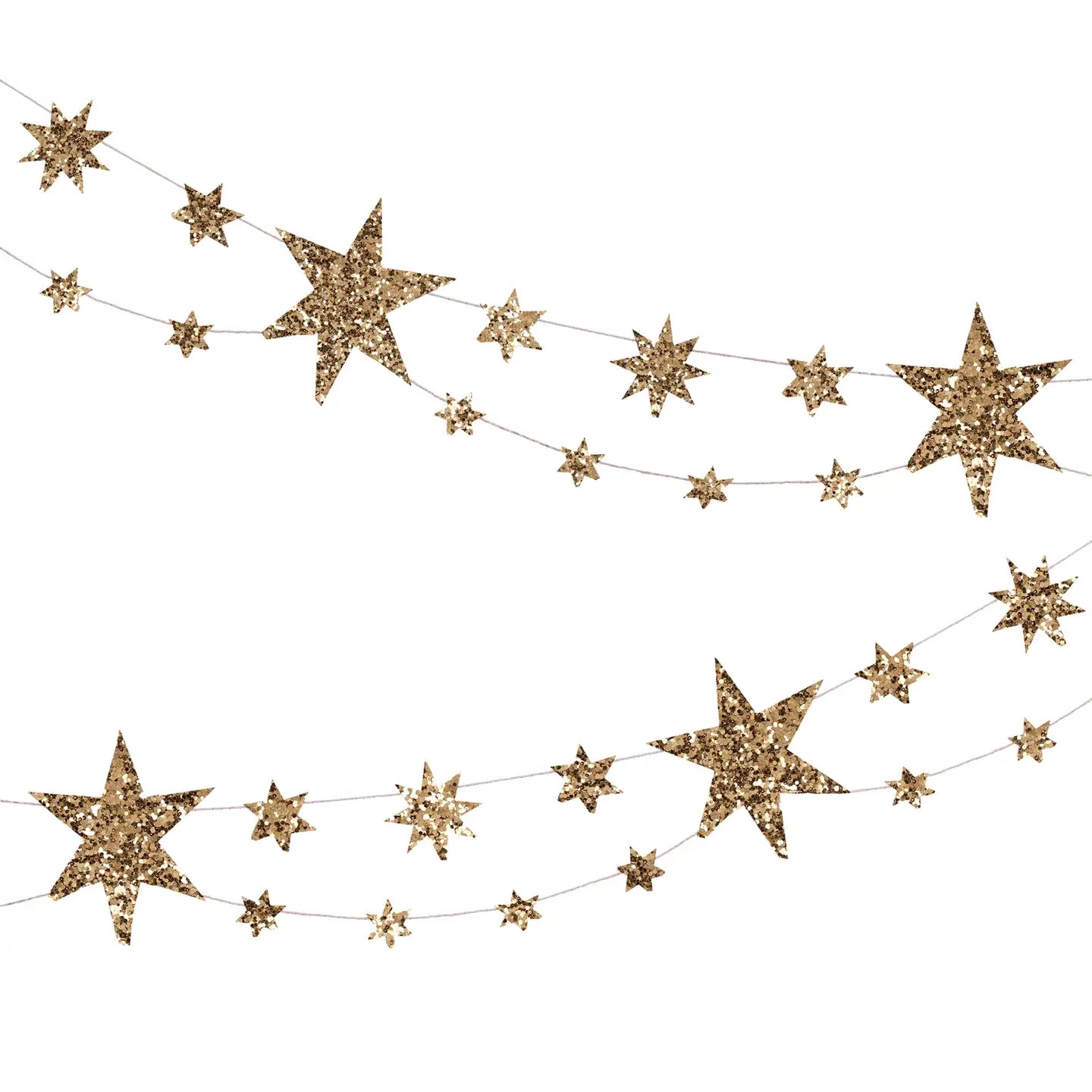 Sparkling Gold Star Banner Garland