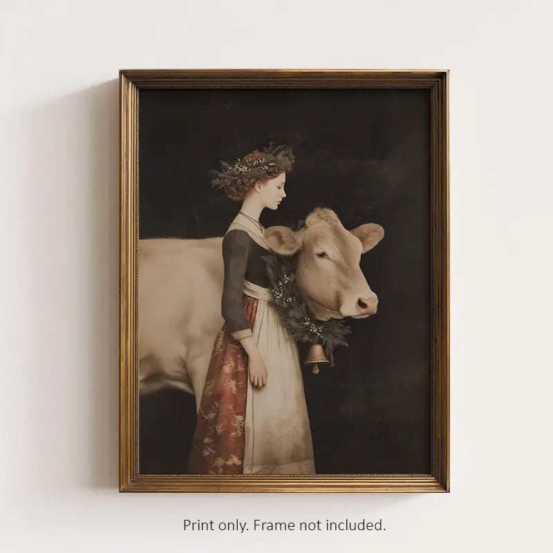 Milkmaid at Christmas Art Print