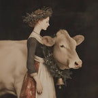 Milkmaid at Christmas Art Print