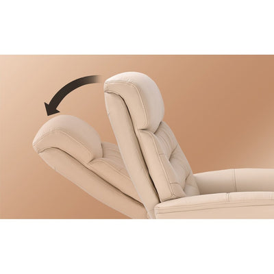 Leather Swivel Recliner with Matching Storage Ottoman