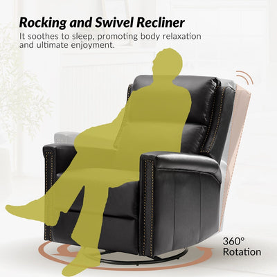 Tobias Traditional Swivel And Rocker Power Recliner Set of 2 by HULALA HOME