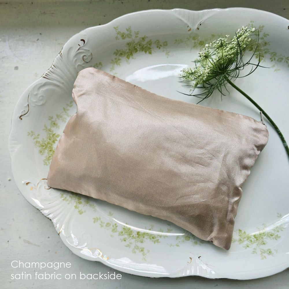 Velvet Pouch with Vintage Floral Design