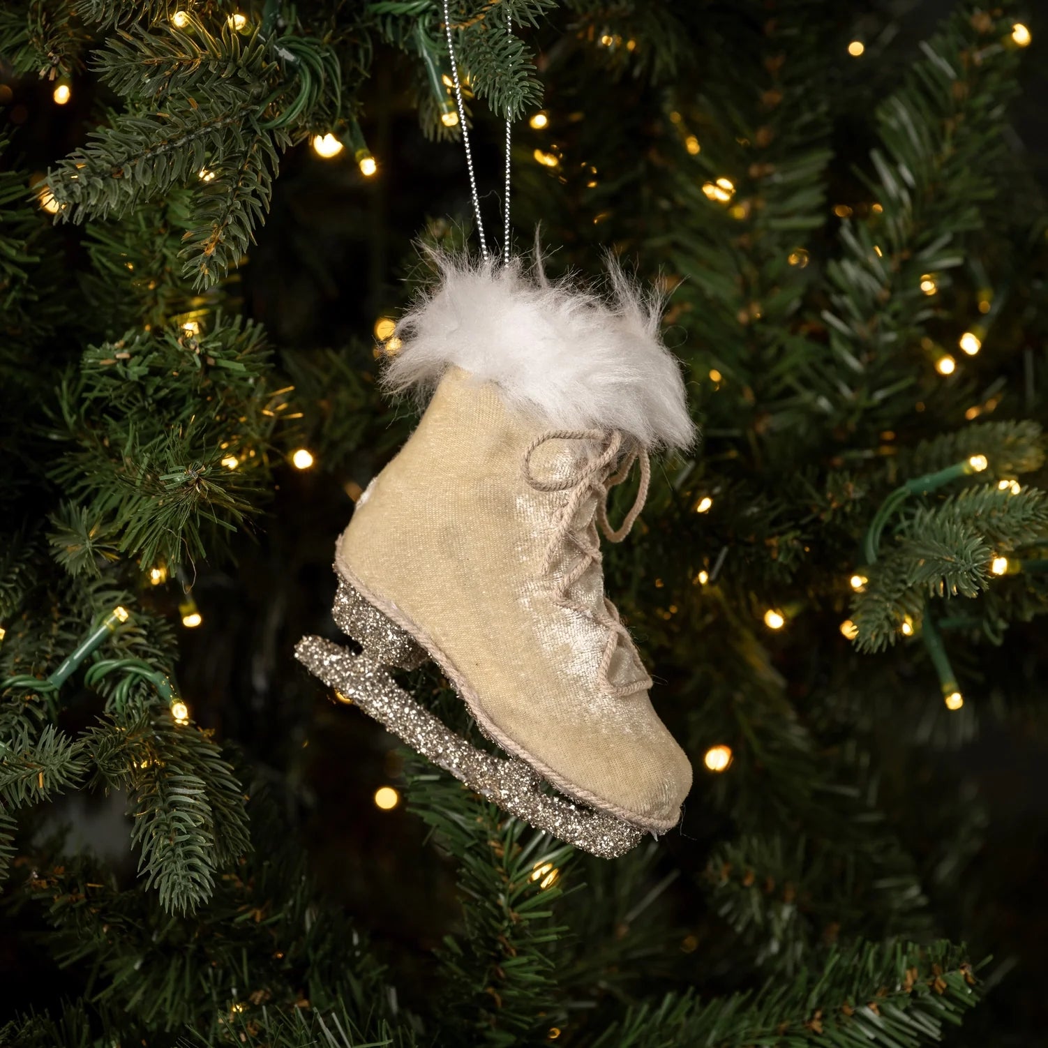 Velvet Ice Skate Ornament