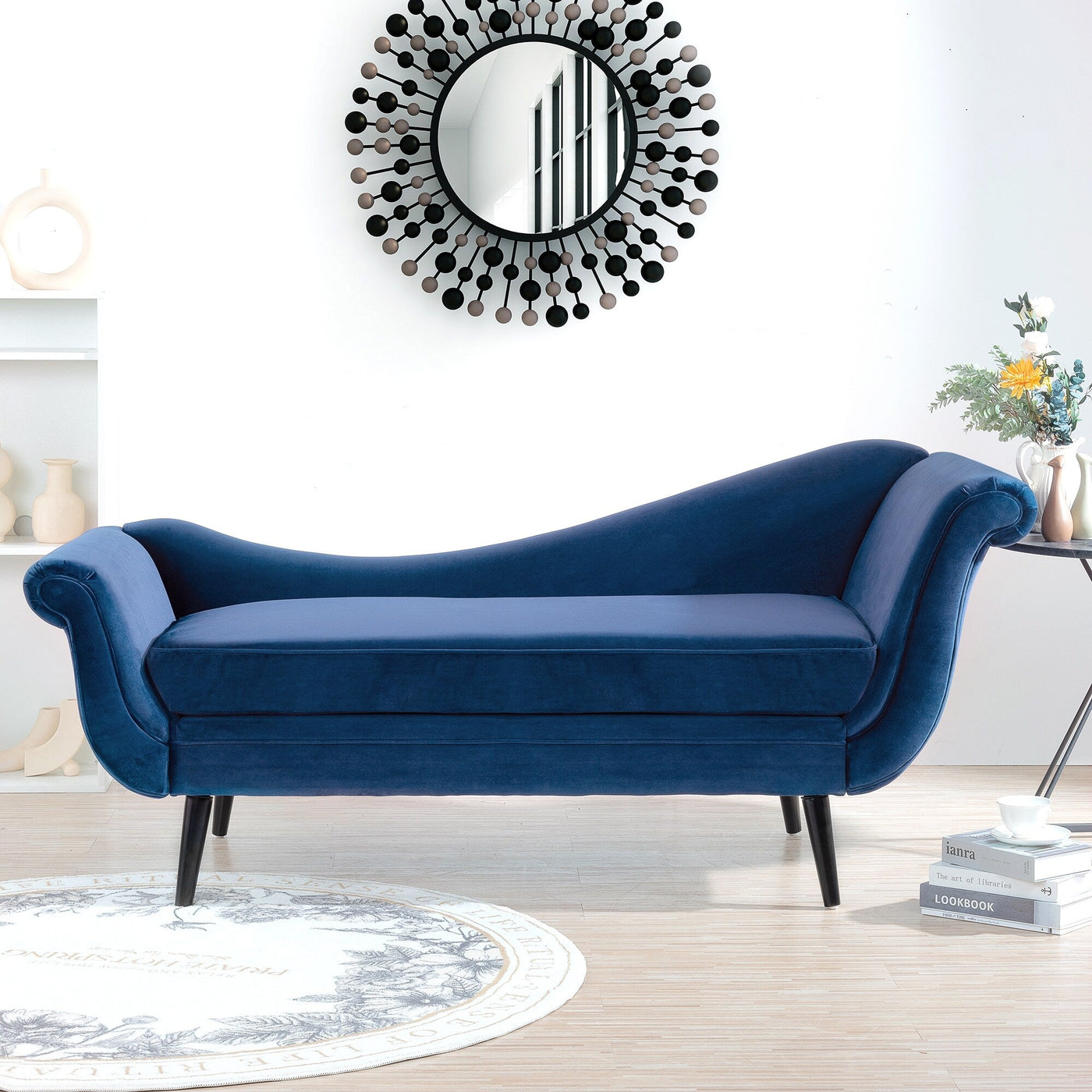 Vintage Chaise Lounge with Scroll Arms by Christopher Knight Home
