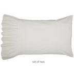 Vintage White Oversized Ruffled Edge Pillow Sham Set