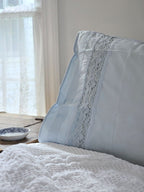 Vintage Style Crochet Lace and Pleated Edge Pillowcase Set