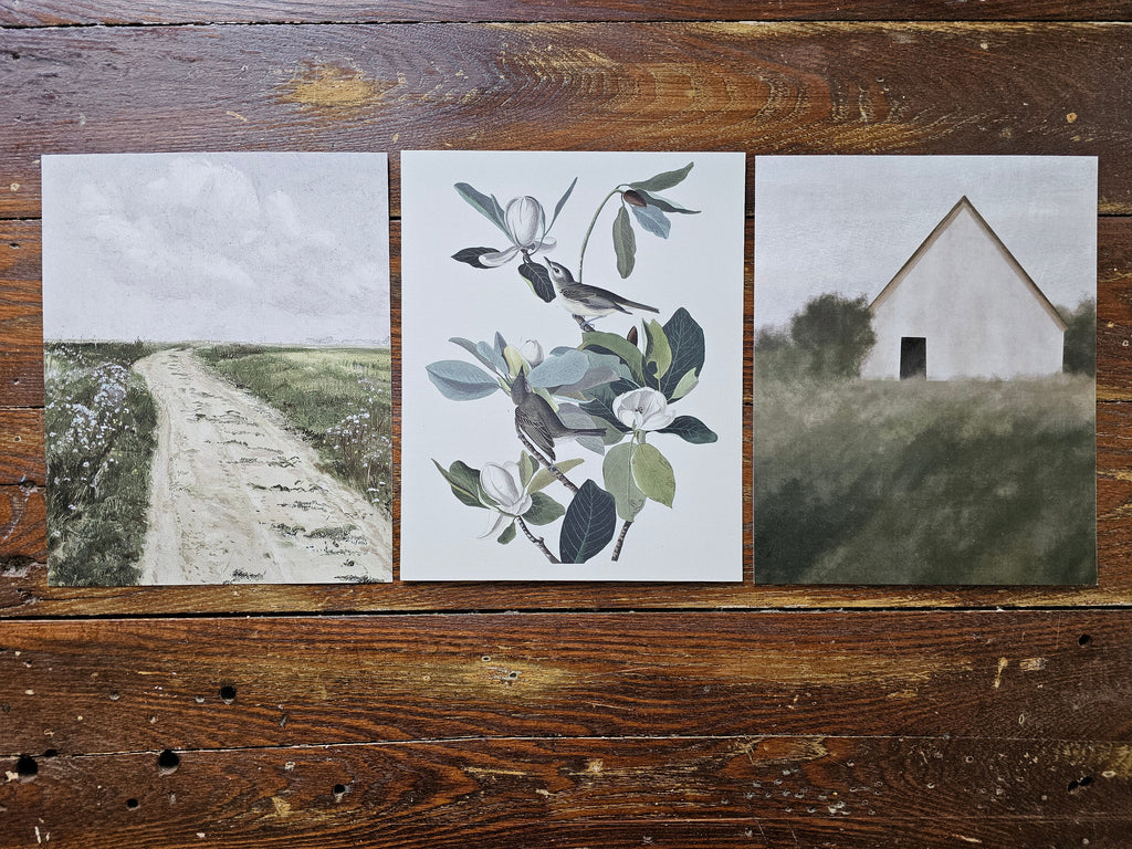 Little White Farmhouse Landscape Art Print