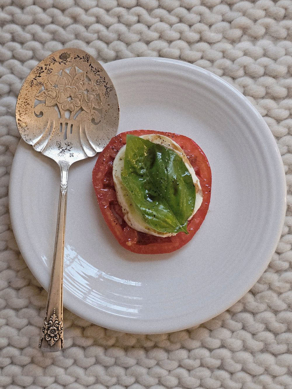 Vintage Tomato Server with Floral Design