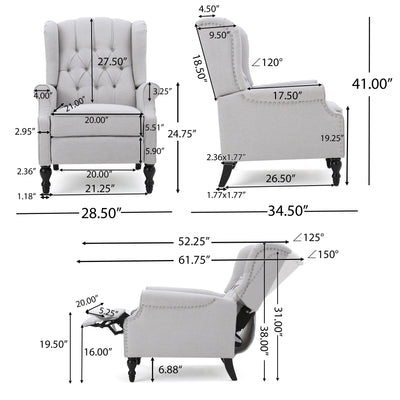 Walter Tufted Fabric Recliners (Set of 2) by Christopher Knight Home