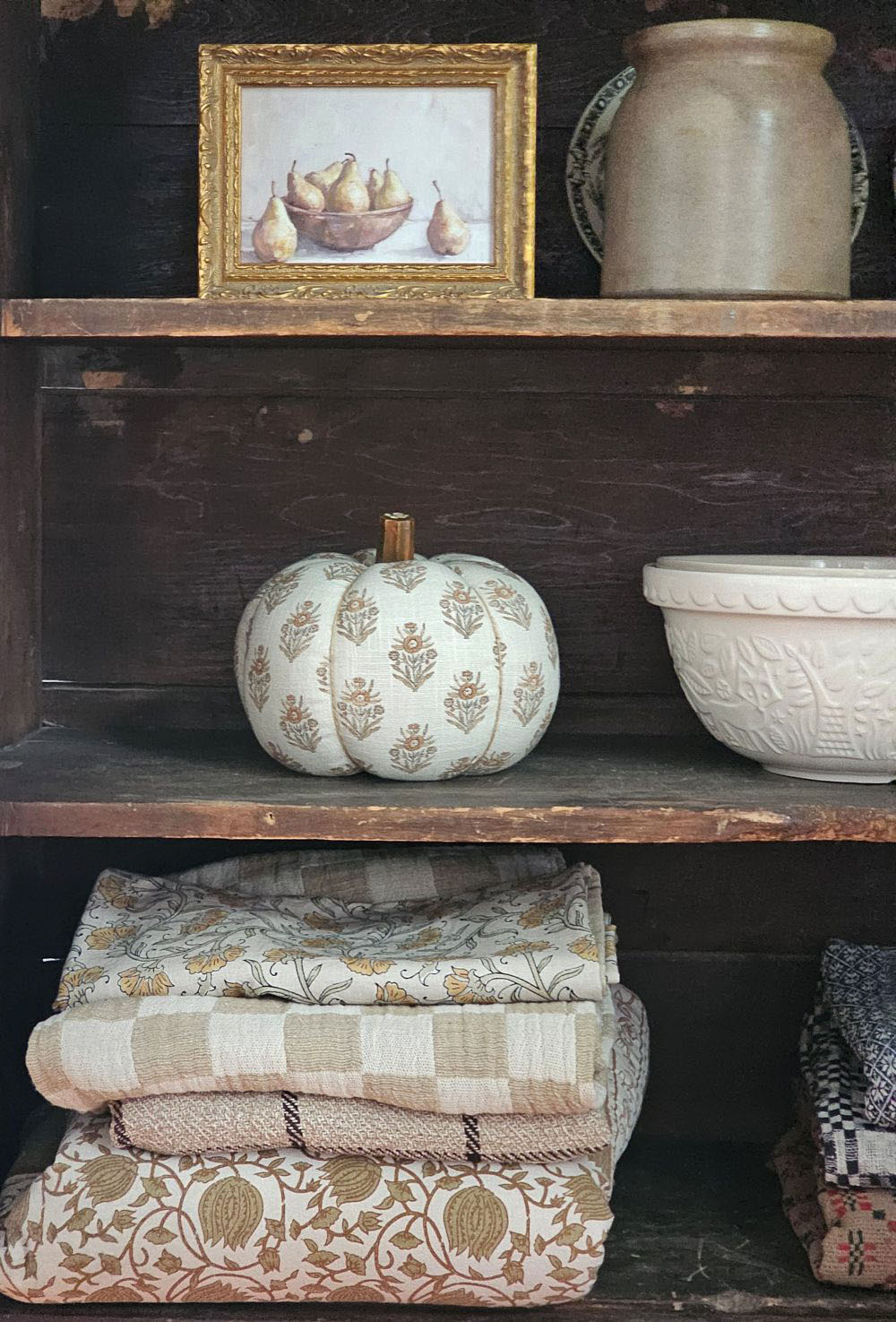 Golden Olive and Brown Block Print Quilted Throw