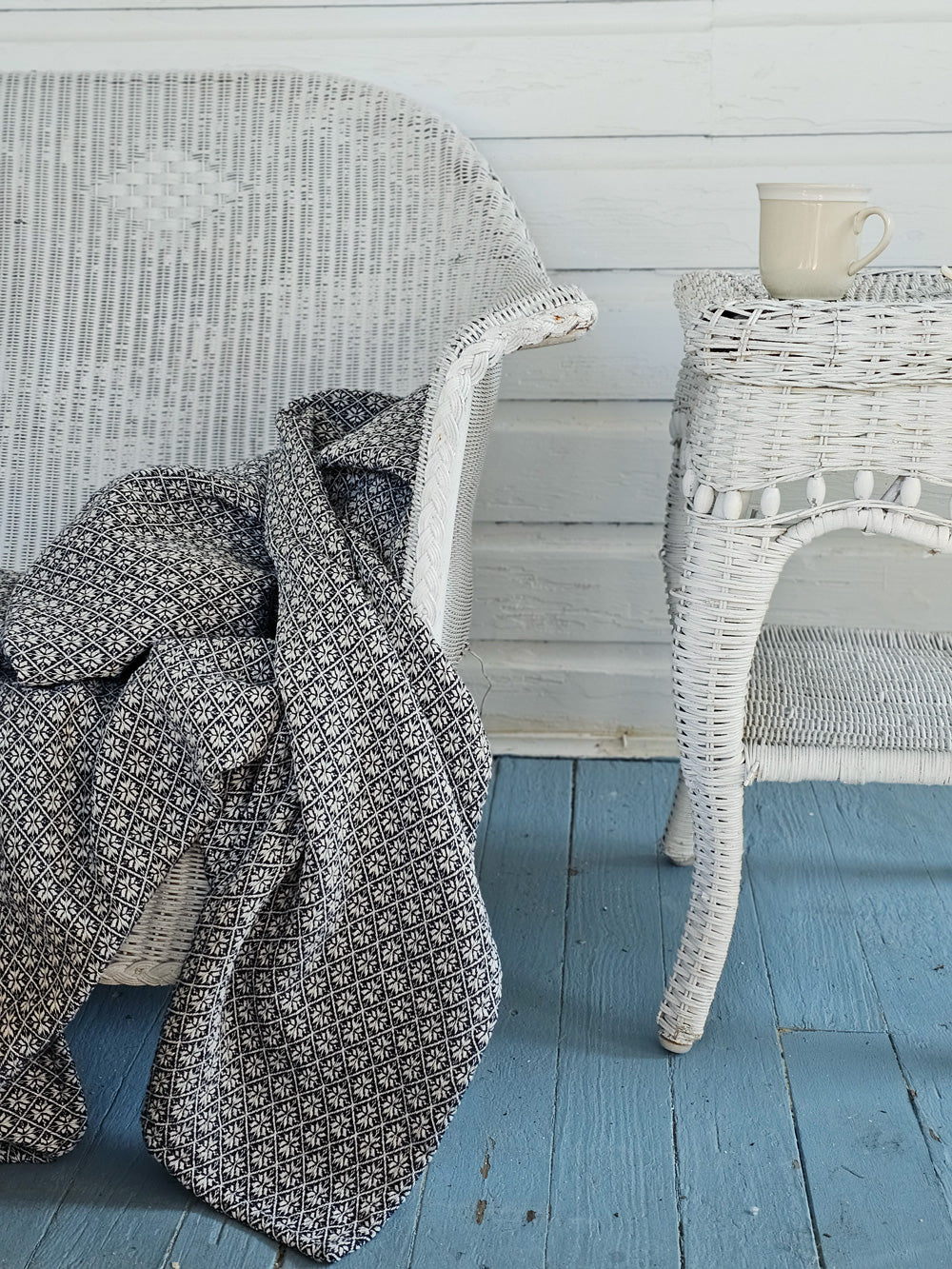 Welsh Inspired Throw Blanket, Navy