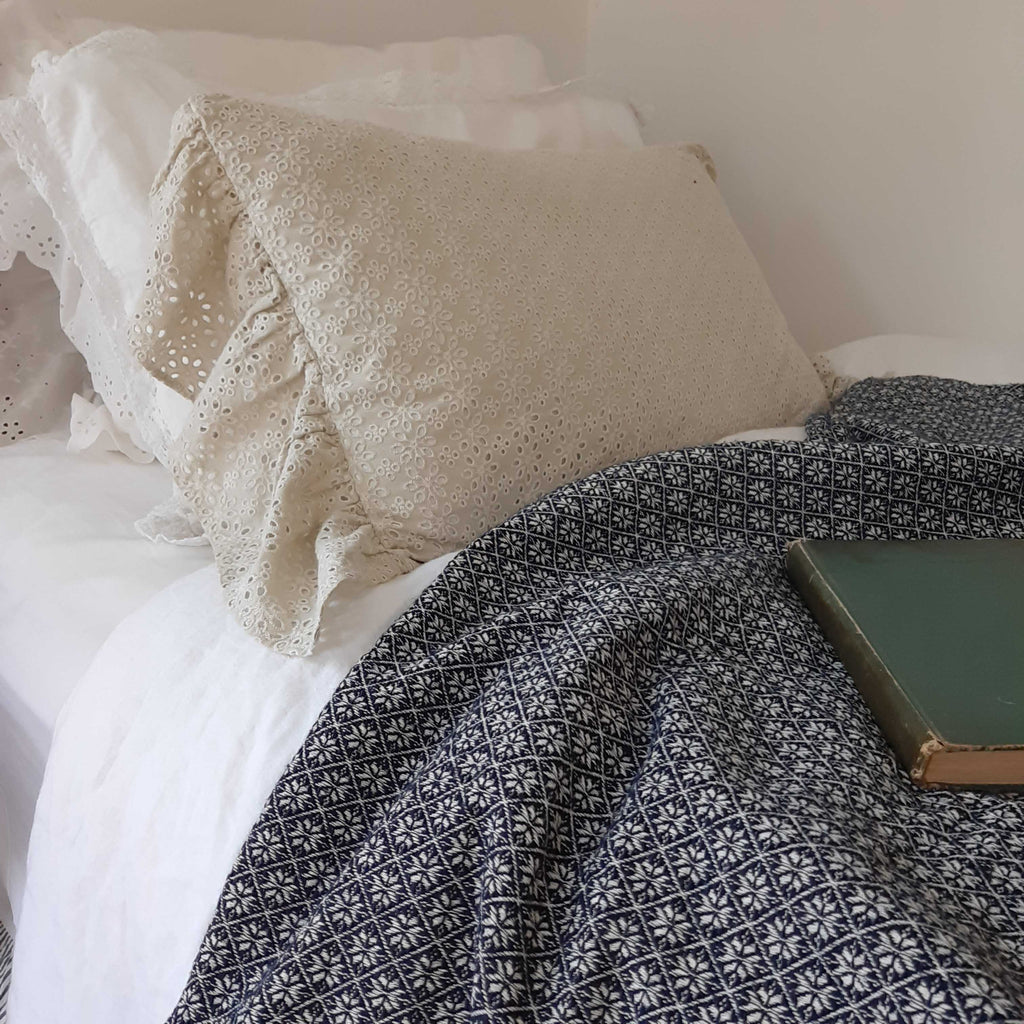 Welsh Inspired Throw Blanket, Navy