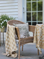 Wheat and Oatmeal Checkered Throw Blanket
