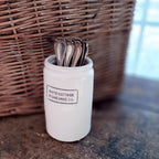 White Cottage Stoneware Jam Jar