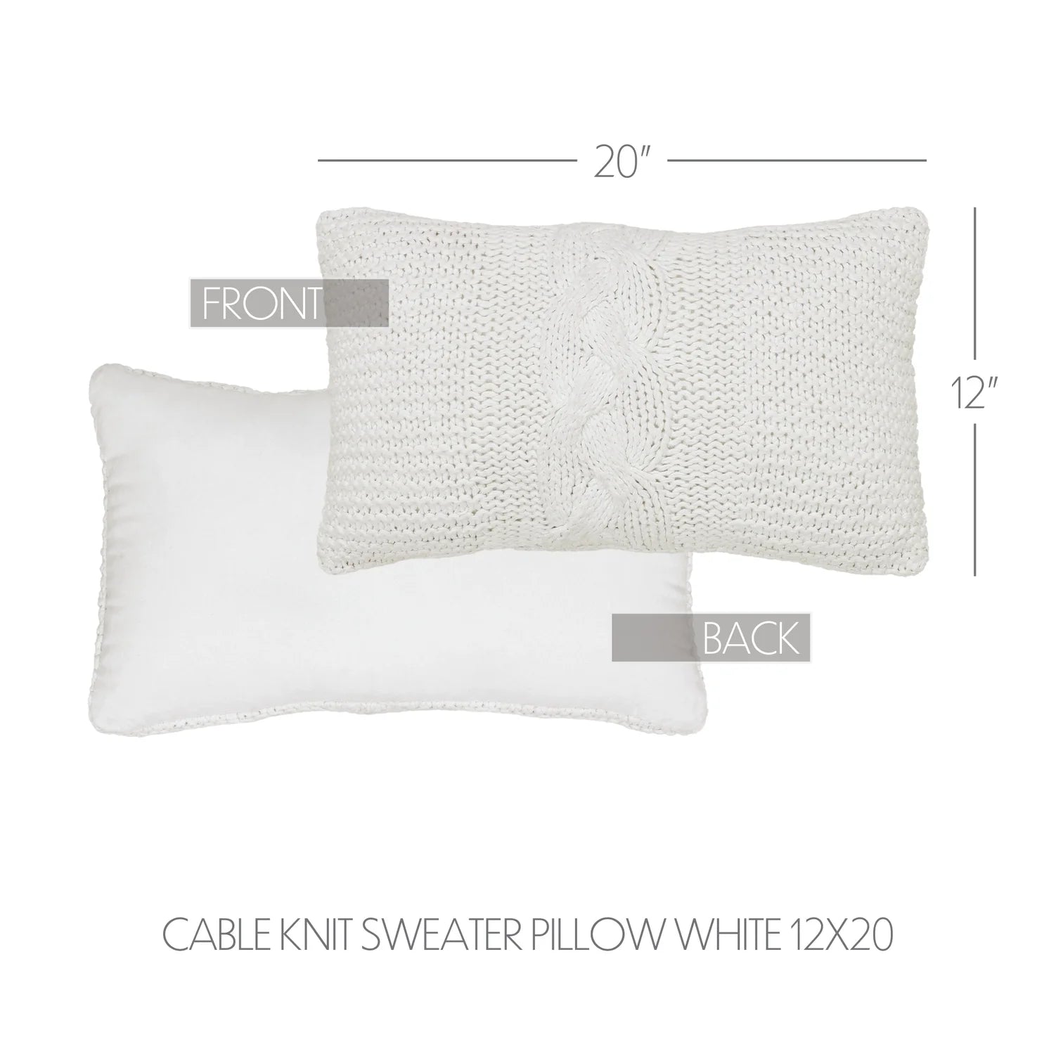 White Cable Knit Pillow