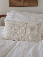 White Cable Knit Pillow