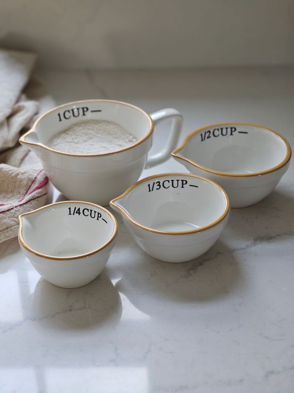 White Ceramic Nesting Measuring Cups