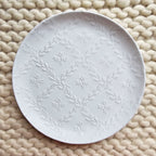 White Ceramic Embossed Plate