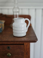 Whitewash Stoneware Ribbed Pitcher